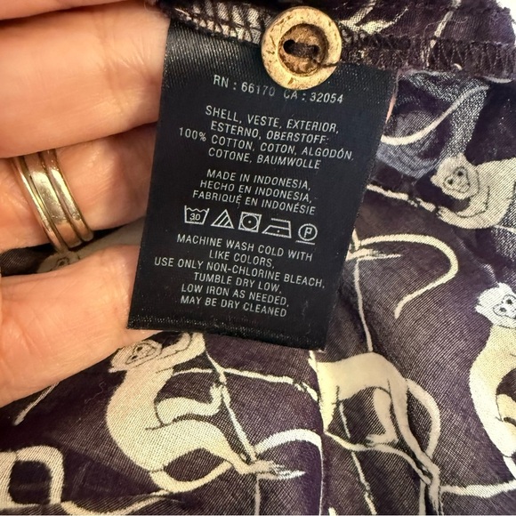Anthropologie MAEVE Purple Monkey Blouse Shirt Top Pintucked Pleated Button Frnt - Picture 11 of 13
